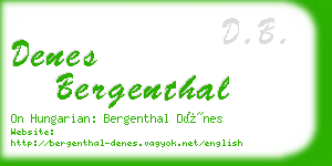 denes bergenthal business card